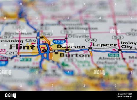 Map of davison michigan hi-res stock photography and images - Alamy