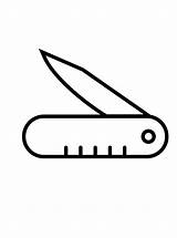Kids N Funcom  Coloring Page Tools Simple pocket knife sketch template