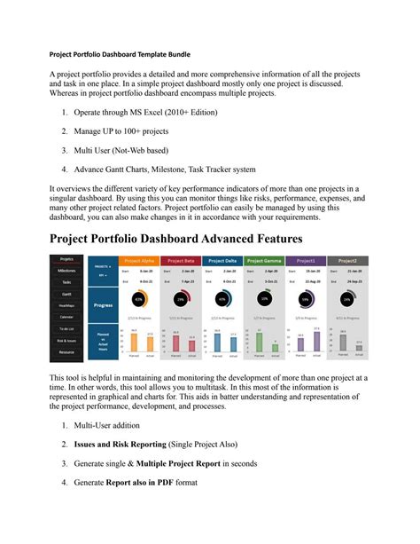 Project Portfolio Dashboard Management by Excelonist - Issuu