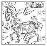 Coloring Page  Marty The Zebra sketch template