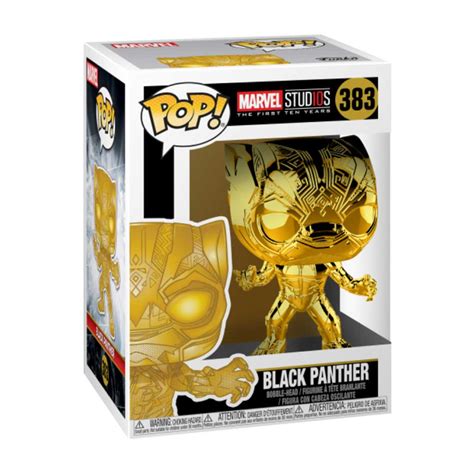 Marvel Funko POP! Vinyl #383 Gold Chrome Black Panther - GeekVault