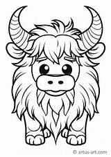 Süße Yak Malvorlage » Gratis Ausdrucken & Ausmalen Artus Art sketch template