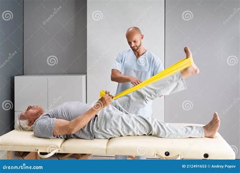 Knee Exercise Therapy and Treatment Stock Image - Image of help ...