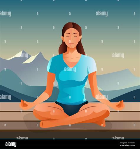 Girl meditating Stock Vector Images - Alamy