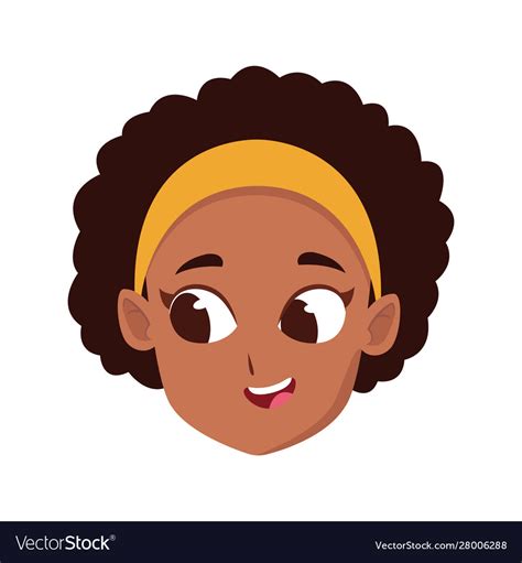 Cartoon girl with curly hair and headband Vector Image