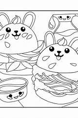 Coloriage Bunnies De riz Avec Saumon  Coloring For Adultscom sketch template