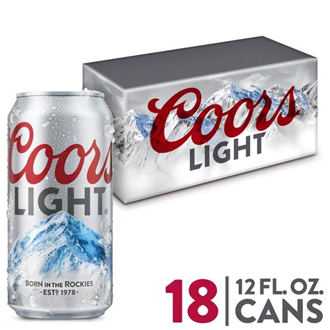 Coors Light Beer, American Light Lager, 18 Pack Beer, 12 fl. oz. Cans ...