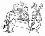 Cartoon Jazz Musicians Band Coloring Page  Free Printable Pages sketch template
