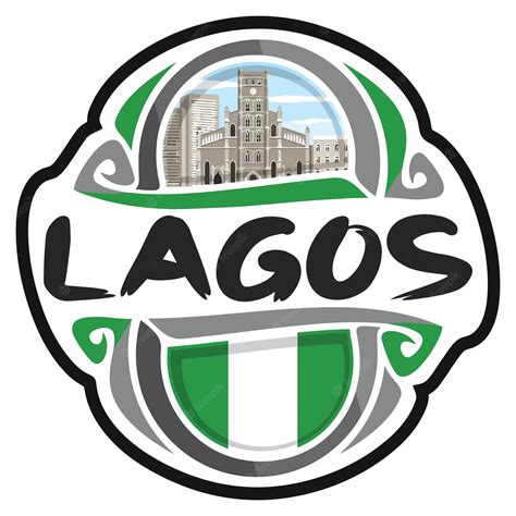 Premium Vector | Lagos nigeria flag travel souvenir sticker skyline logo badge stamp seal emblem ...