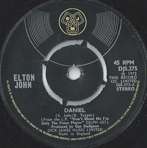 Elton John – Daniel (1973, 4-Prong Centre, Vinyl) - Discogs