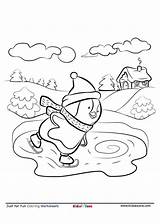 Ice Skating Penguin Coloring Page  KidzeZone sketch template