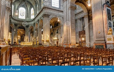 Saint Sulpice Church Interior in Paris, France. Editorial Stock Image ...