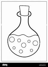 Bottle With potion coloring Page Black And White Print For  sketch template