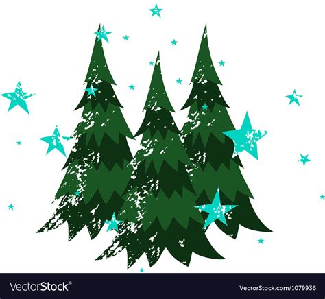 Three christmas trees Royalty Free Vector Image