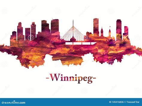 Winnipeg Canada Skyline in Red Stock Illustration - Illustration of skyline, decorative: 145416836