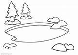 Pond Coloring Pages Simple Clipart  Free Printable sketch template