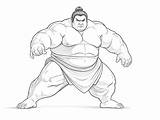 Japanese Sumo Wrestling Art  Coloring Page sketch template