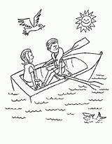 Row Boat Coloring Pages sketch template