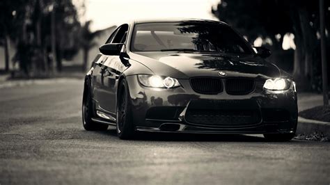 BMW Black Front View - Mystery Wallpaper
