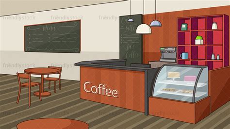 Coffee Shop Counter Background Cartoon Vector Clipart - FriendlyStock