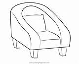 Single Seating Sofa Coloring Page For Kids  Free Furnitures Printable sketch template