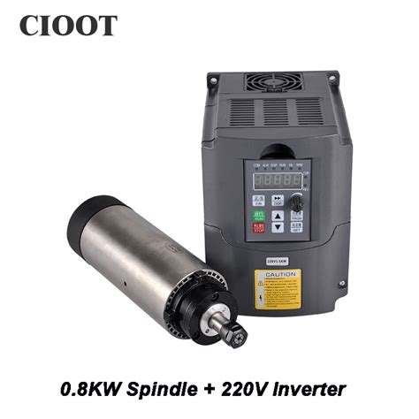 800W Spindle Motor Kit 0.8KW CNC Router Spindle ER11 Milling Motor + 1.5KW 220V VFD Inverter ...