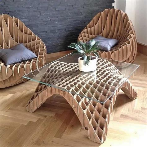 Cardboard furniture is a furniture designed to be made from corrugated fiberboard, heavy ...