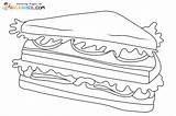 Sandwich Coloring Pages sketch template