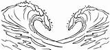 Ocean Waves Coloring Page Images Sketch sketch template