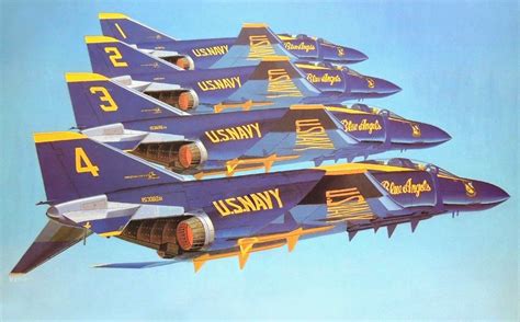 F-4J Phantom II 'Blue Angels' (Hasegawa box art) | Us navy blue angels, Us navy aircraft, Blue ...