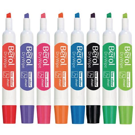 Berol Whiteboard Marker Assorted, Chisel Tip - Pack of 8 - G270471 | GLS Educational Supplies