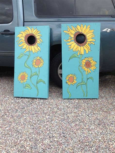 Hand made & hand painted wedding corn hole boards. Fun, unique and a lasting… | Cornhole designs ...