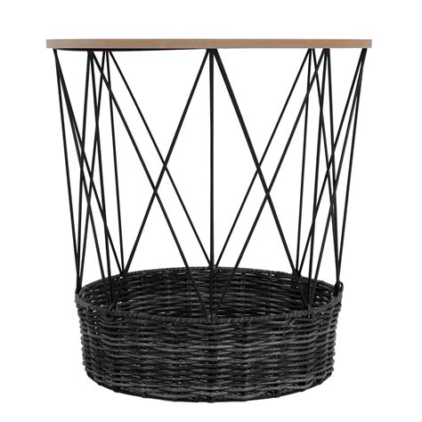 Buy Modern Coffee Table Storage Basket Round Hollow Side Table Home ...