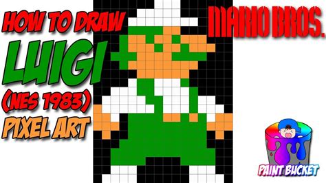 How to Draw Luigi 8-Bit - Drawing Mario Bros NES 1983 Pixel Art Tutorial - YouTube