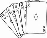Poker Coloring Pages Drawing Table Cards Chips Game Doodle Card  sketch template