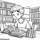 Colorear Biblioteca Library Coloring Dibujos Bibliothek Imagenes  sketch template