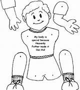 Kids Body Parts Coloring Pages sketch template