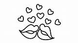 Kissing Lips Coloring Page sketch template