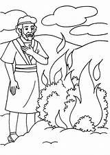 Free Coloring Pages Moses And Burning Bush sketch template