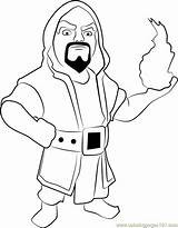 Wizard Coloring Page For Kids  Free Clash Of The Clans Printable sketch template