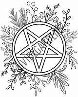 Magic Pentacle Printable Coloring Page pentacle  Etsy Canada sketch template