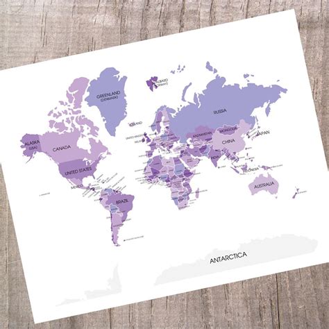 World Map Poster Custom Travel Map World Map Wall Art My - Etsy