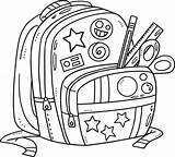 Kids Coloring Page Isolated Backtoschool Bag Illustration Outline  sketch template
