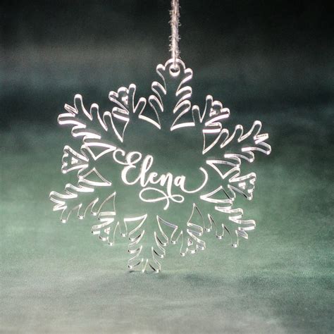 PERSONALIZED ACRYLIC SNOWFLAKE Ornaments // Christmas Tree - Etsy