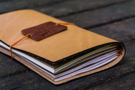 Handmade Traveler's Notebook Leather Cover - Natural - Galen Leather