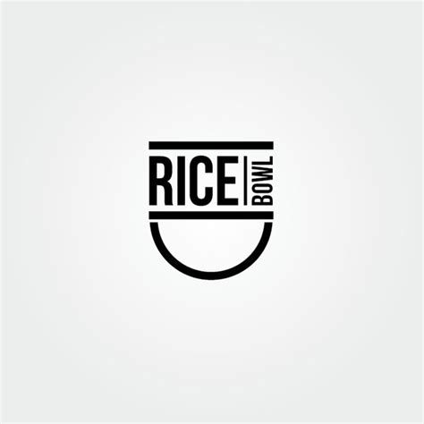 the rice bowl logo is black and white