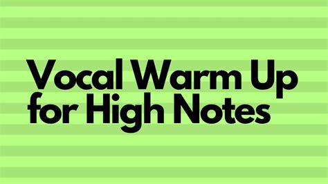 Vocal Warm Up for High Notes - YouTube