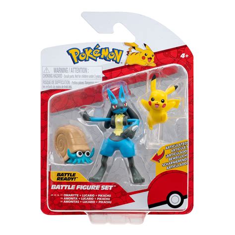 POKEMON Battle Figure Set 3PK: Omanyte, Pikachu #10, Lucario - Walmart.com