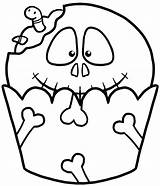 skull Pirate skeleton Cartoon Halloween cupcake coloring 11149024 PNG sketch template
