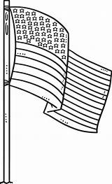 Waving American Flag Coloring Page sketch template